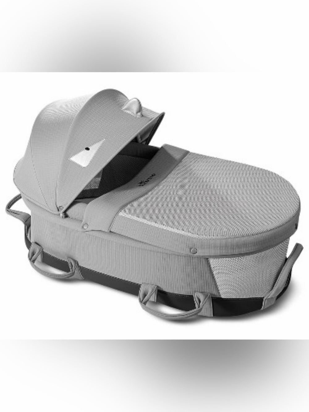 Neutral Gray Baby Bassinet with Canopy